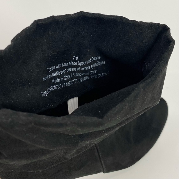 Ankle Booties Black Velvet Like Material Man-Made Pirate Boot 3” heel - Picture 8 of 8